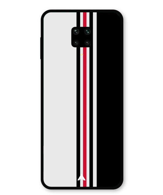 Stripe Pattern 3 Metal Back Cover Phone Case for Xiaomi Redmi Note 9 Pro Max