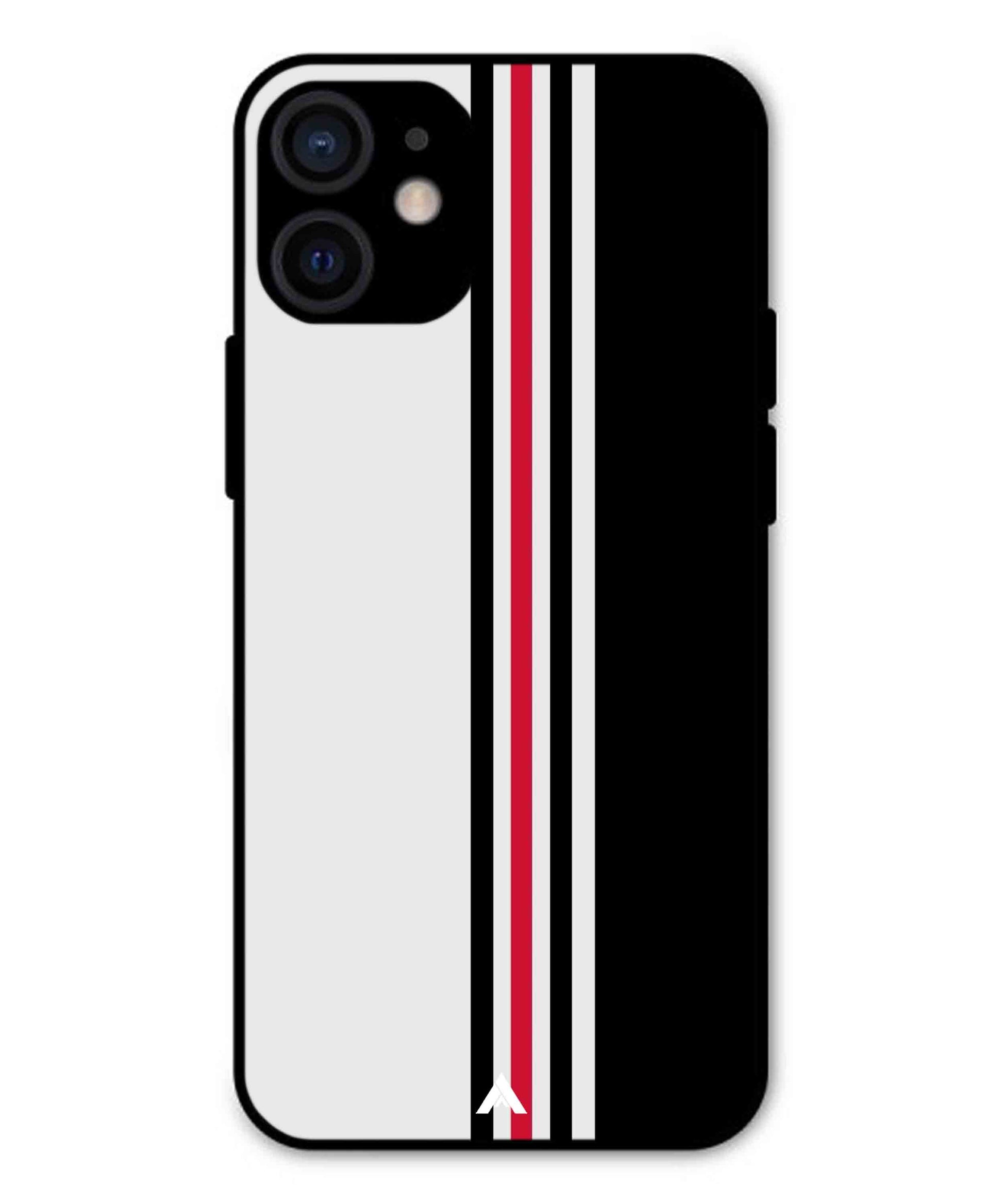 Stripe Pattern 3 Metal Back Cover Phone Case for iPhone 12 Mini