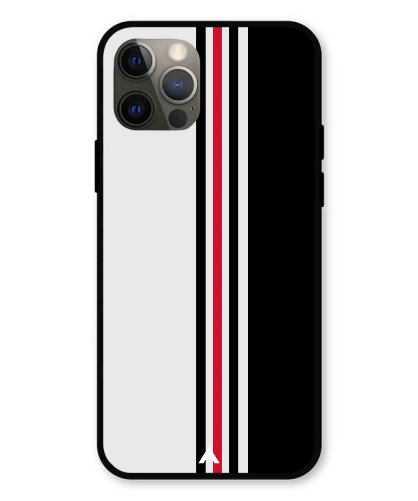 Stripe Pattern 3 Metal Back Cover Phone Case for iPhone 12 Pro
