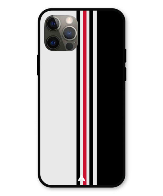 Stripe Pattern 3 Metal Back Cover Phone Case for iPhone 12 Pro