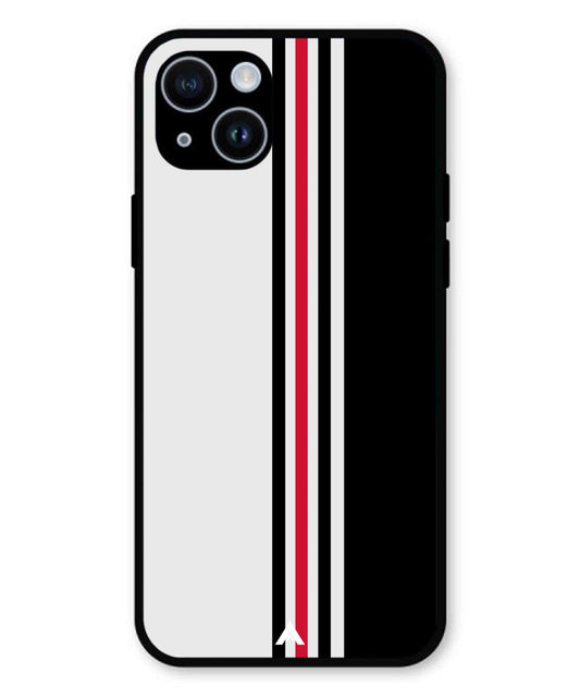 Stripe Pattern 3 Metal Back Cover Phone Case for iPhone 15 Plus