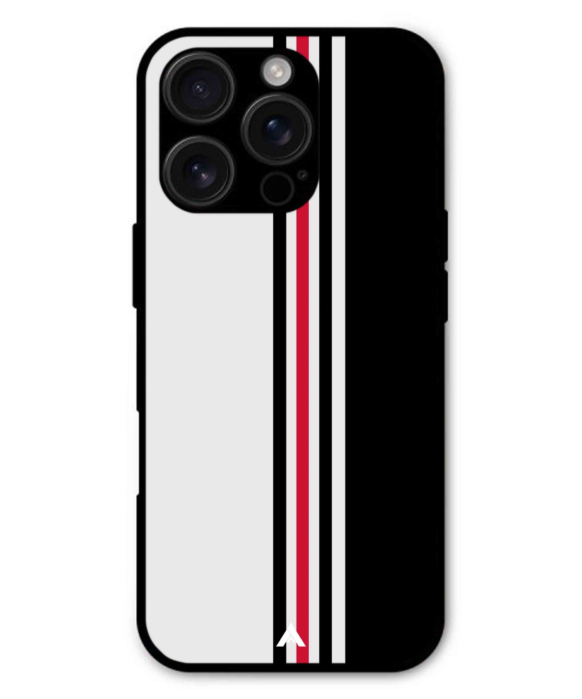 Stripe Pattern 3 Metal Back Cover Phone Case for iPhone 15 Pro