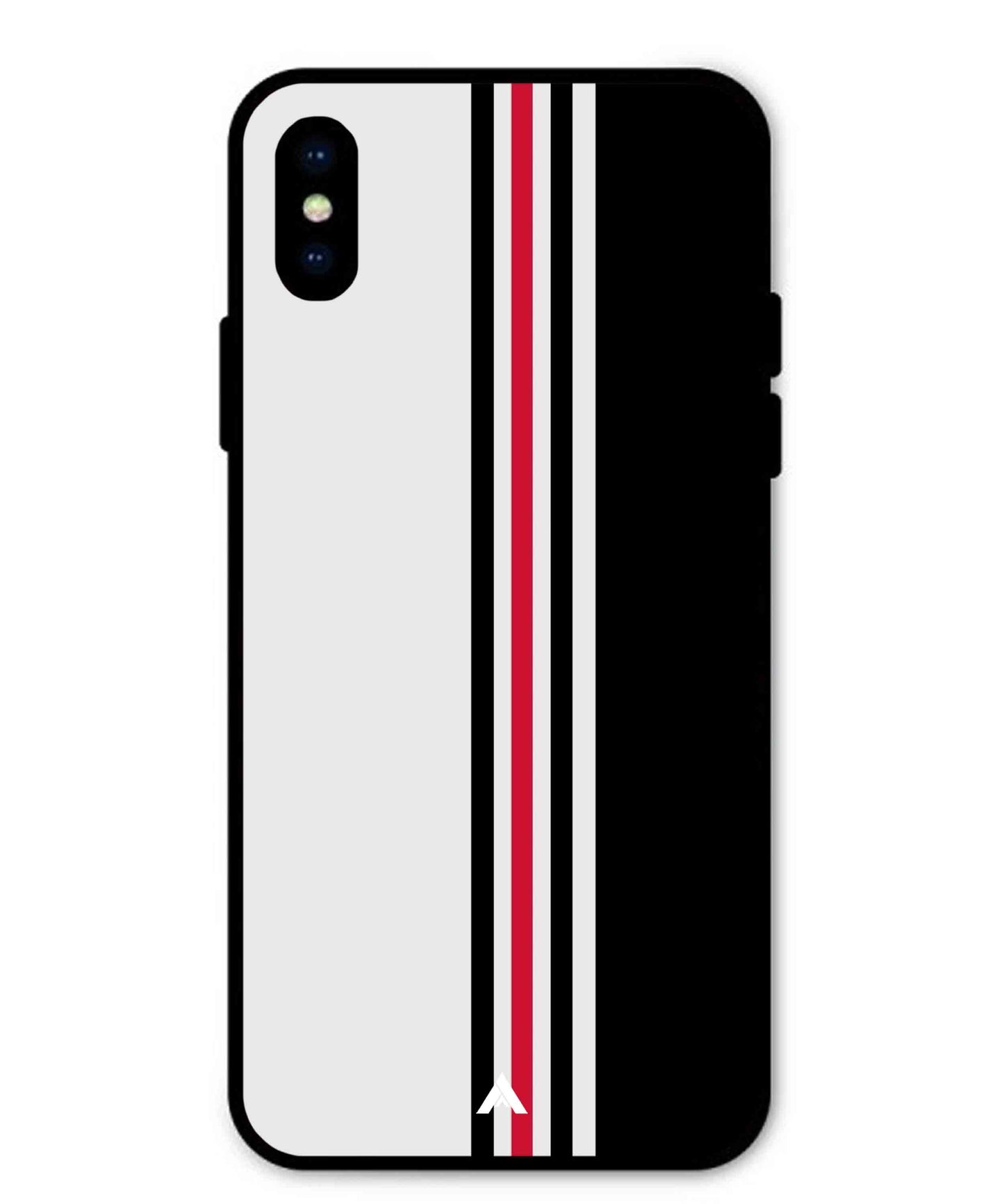 Stripe Pattern 3 Metal Back Cover Phone Case for iPhone X