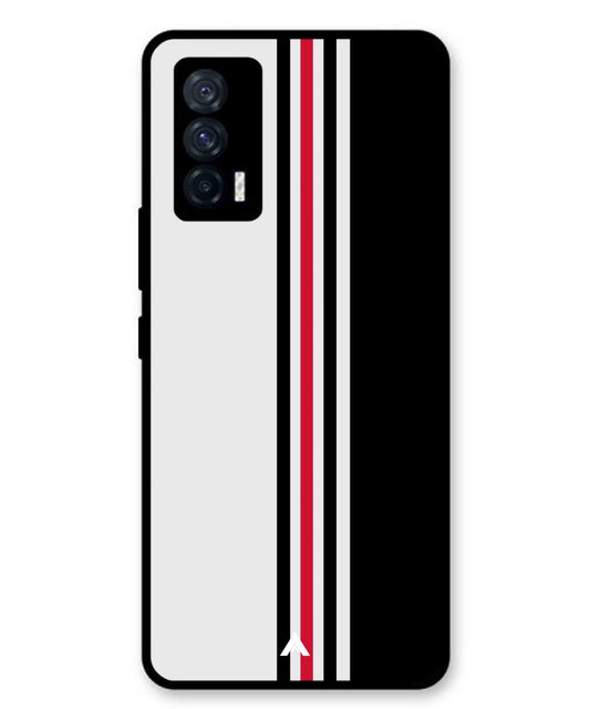 Stripe Pattern 3 Metal Back Cover Phone Case for iQOO 7