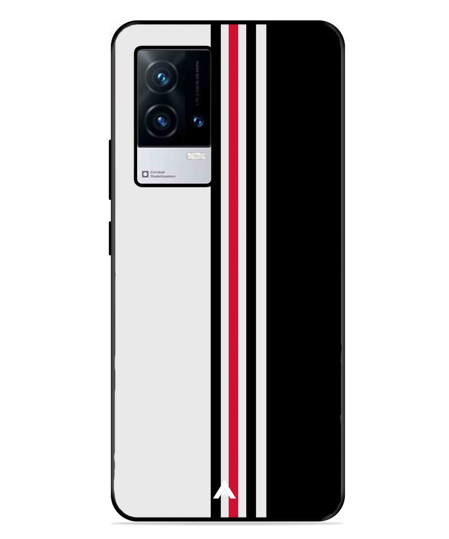 Stripe Pattern 3 Metal Back Cover Phone Case for iQOO 8