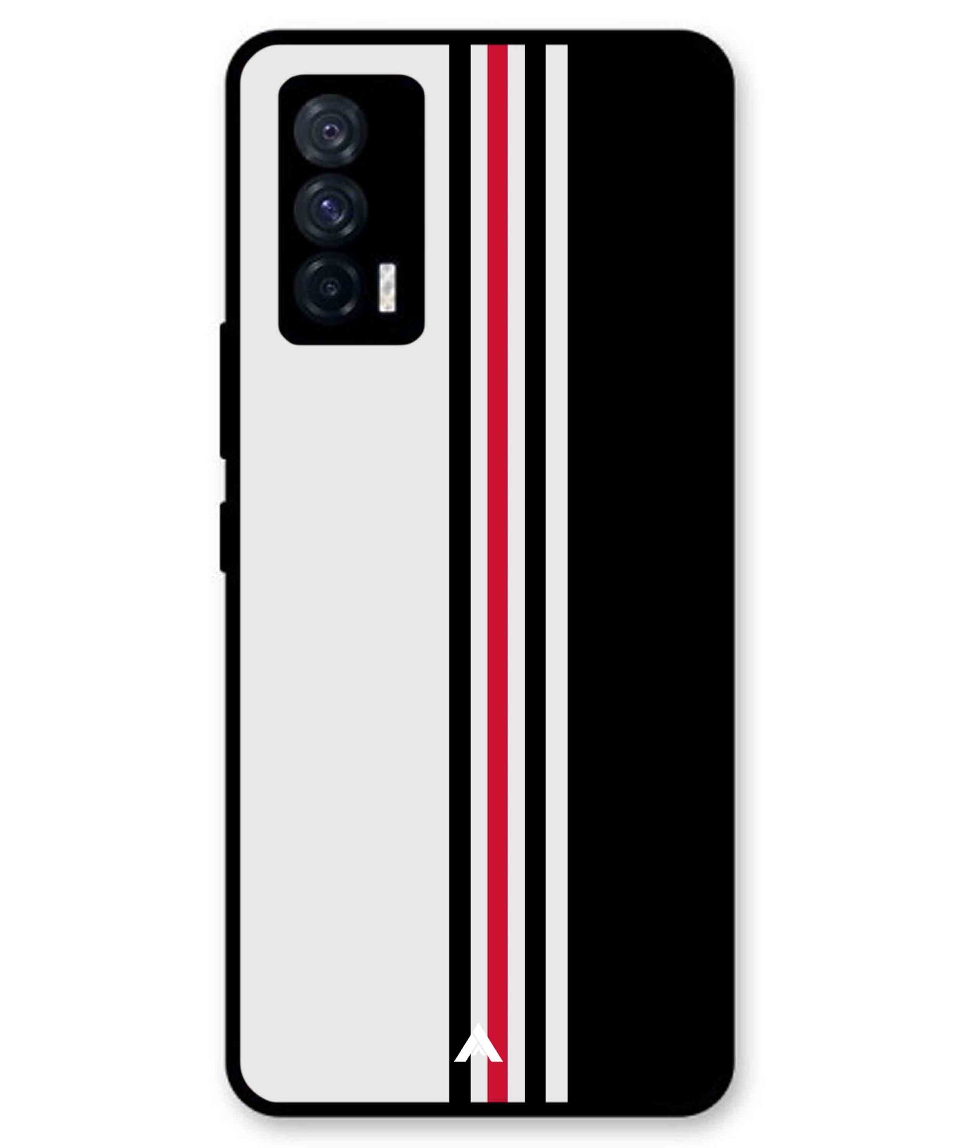 Stripe Pattern 3 Metal Back Cover Phone Case for iQOO Neo 5