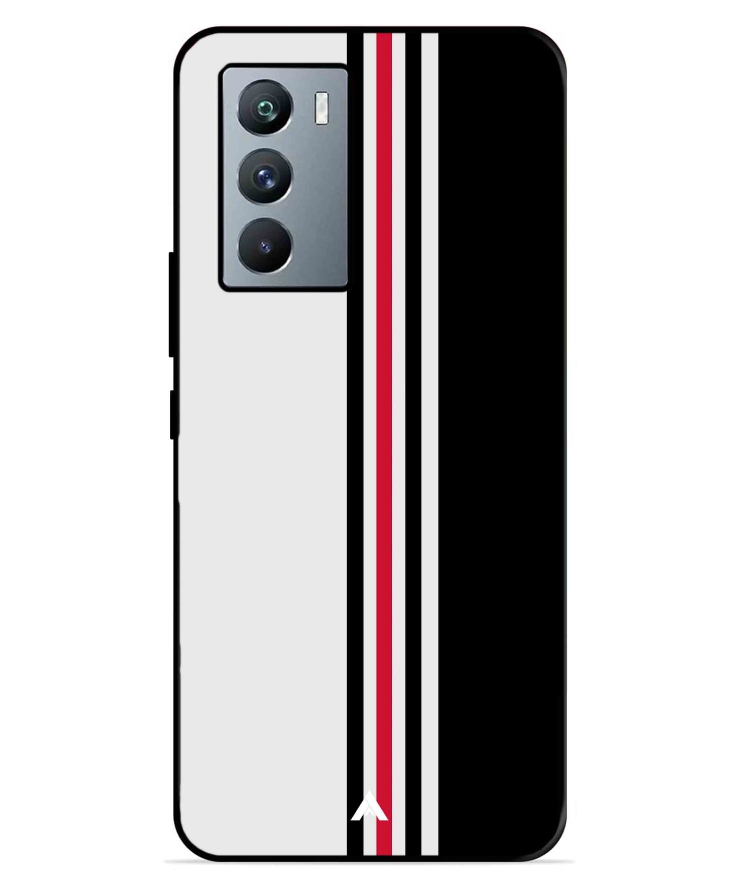 Stripe Pattern 3 Metal Back Cover Phone Case for iQOO Neo 5s