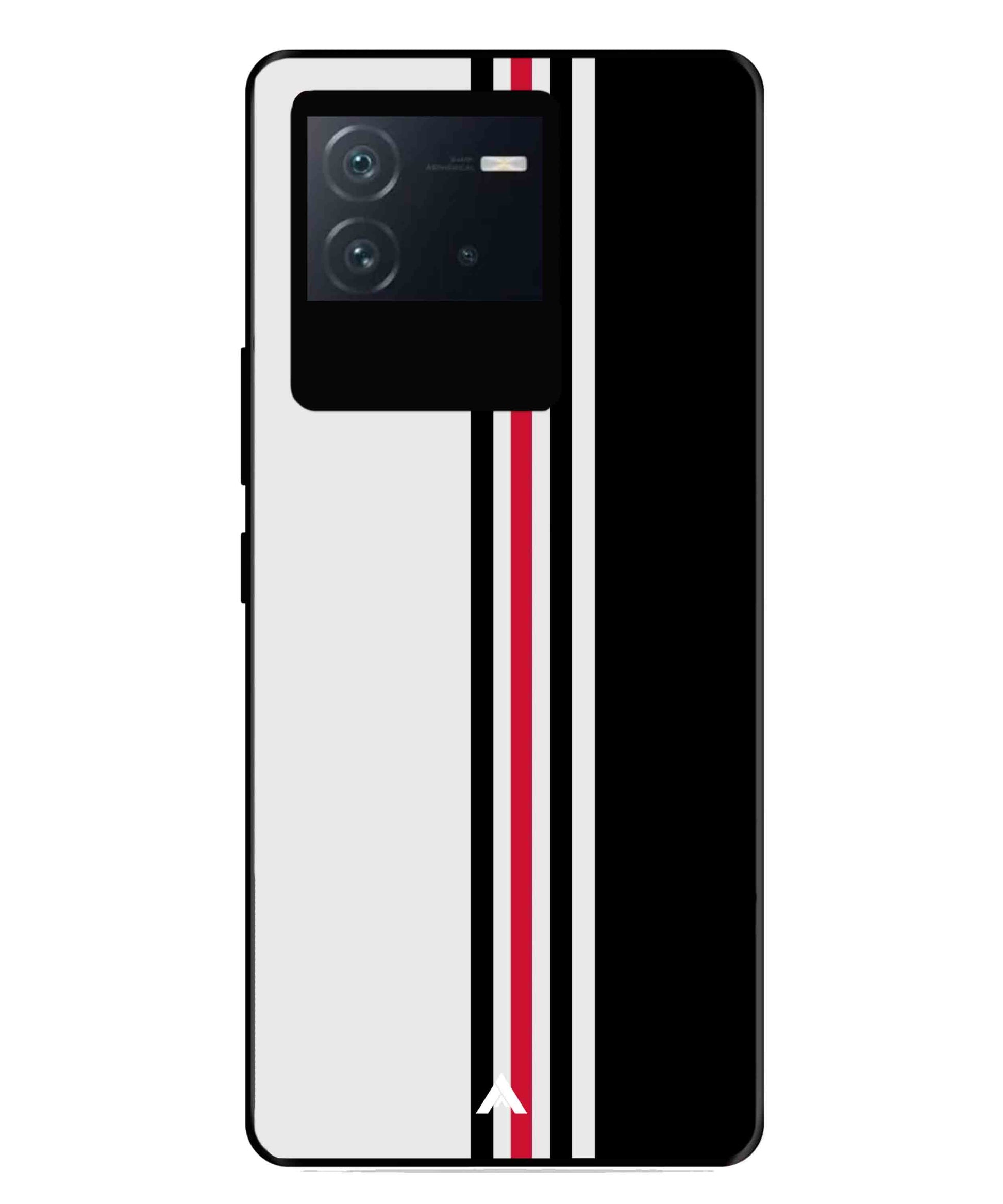 Stripe Pattern 3 Metal Back Cover Phone Case for iQOO Neo 6