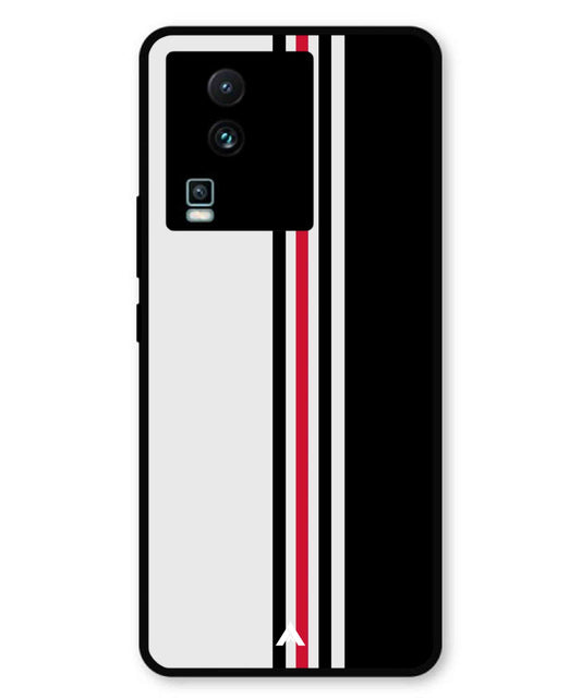 Stripe Pattern 3 Metal Back Cover Phone Case for iQOO Neo 7