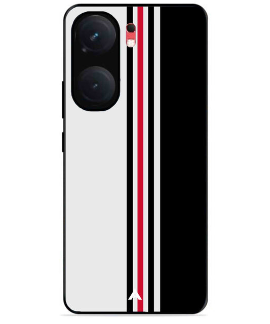 Stripe Pattern 3 Metal Back Cover Phone Case for iQOO Neo 9 Pro