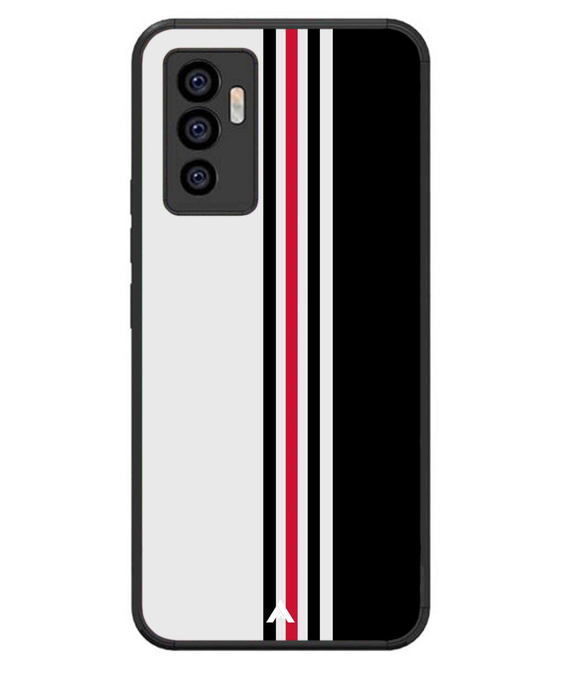 Stripe Pattern 3 Metal Back Cover Phone Case for iQOO Z6
