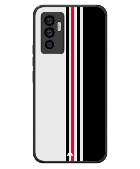 Stripe Pattern 3 Metal Back Cover Phone Case for iQOO Z6