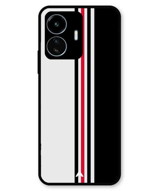 Stripe Pattern 3 Metal Back Cover Phone Case for iQOO Z6 Lite