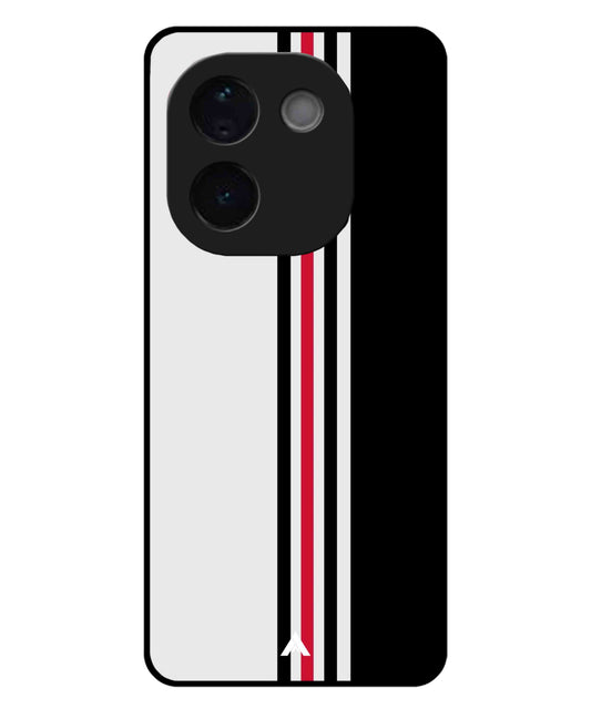 Stripe Pattern 3 Metal Back Cover Phone Case for iQOO Z9s Pro