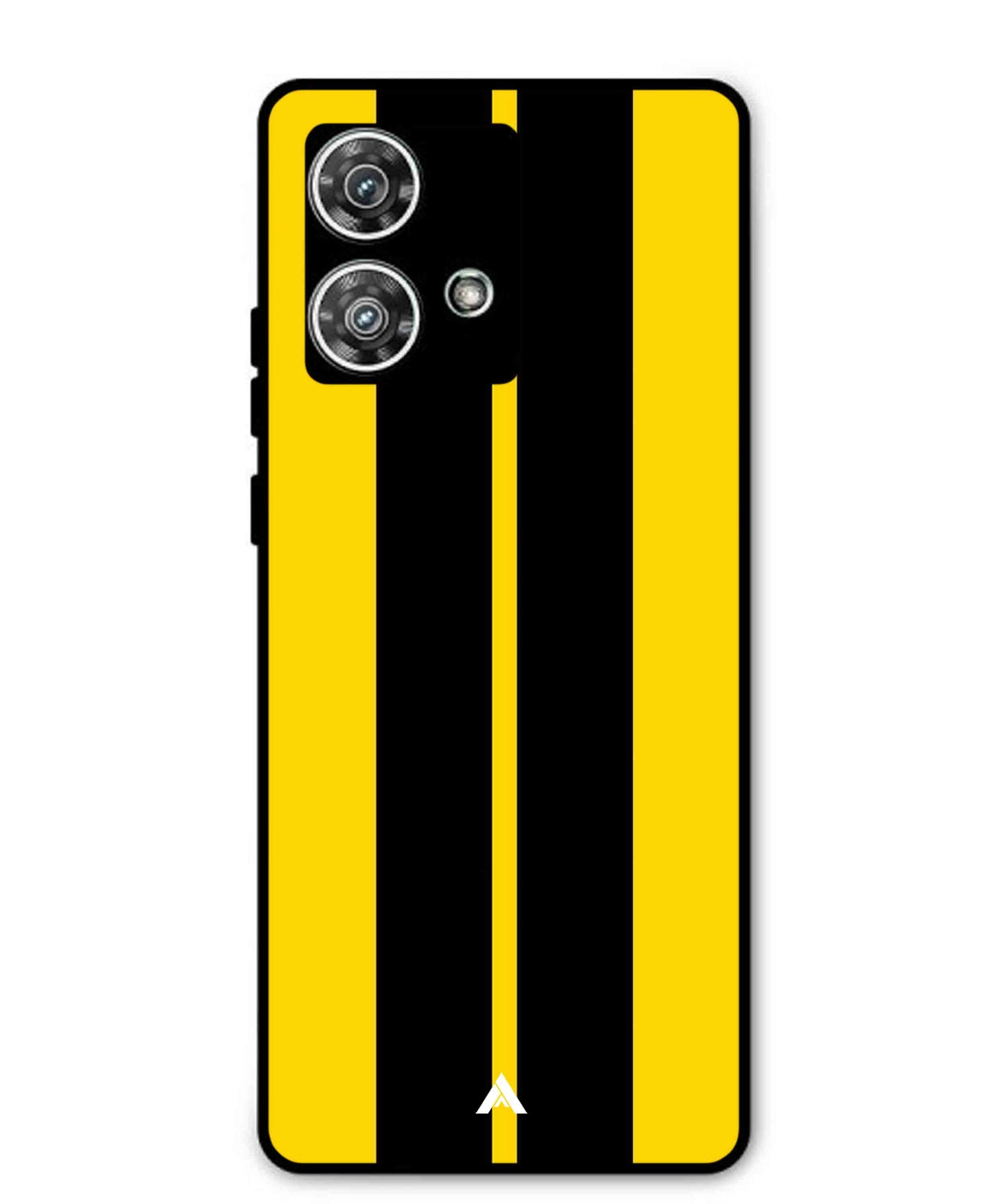 Stripe Pattern 4 Metal Back Cover Phone Case for Moto Edge 40 Neo