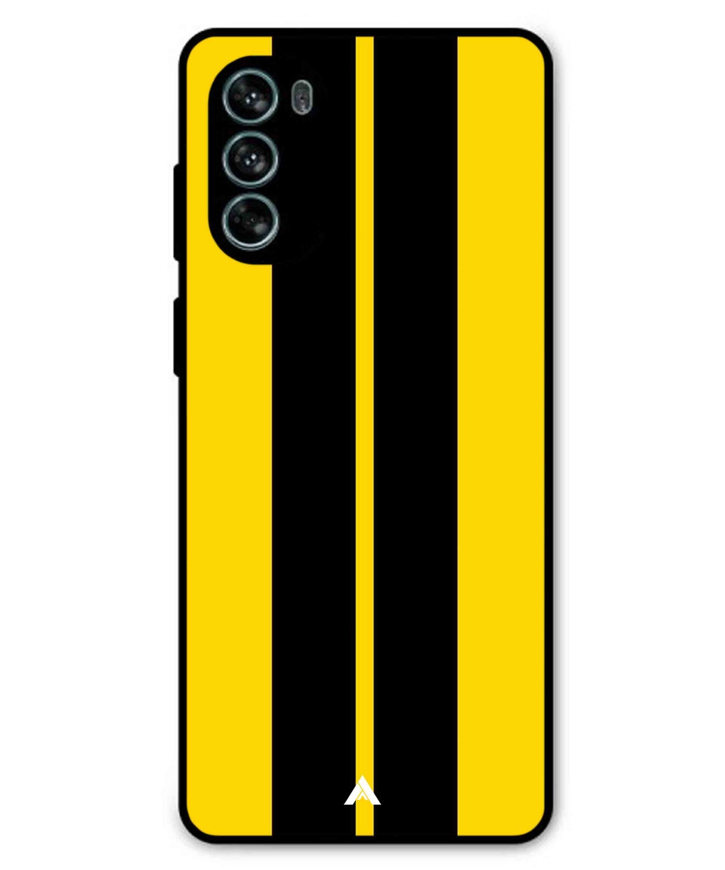 Stripe Pattern 4 Metal Back Cover Phone Case for Moto G62