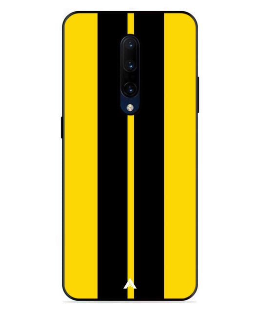 Stripe Pattern 4 Metal Back Cover Phone Case for Oneplus 7 Pro
