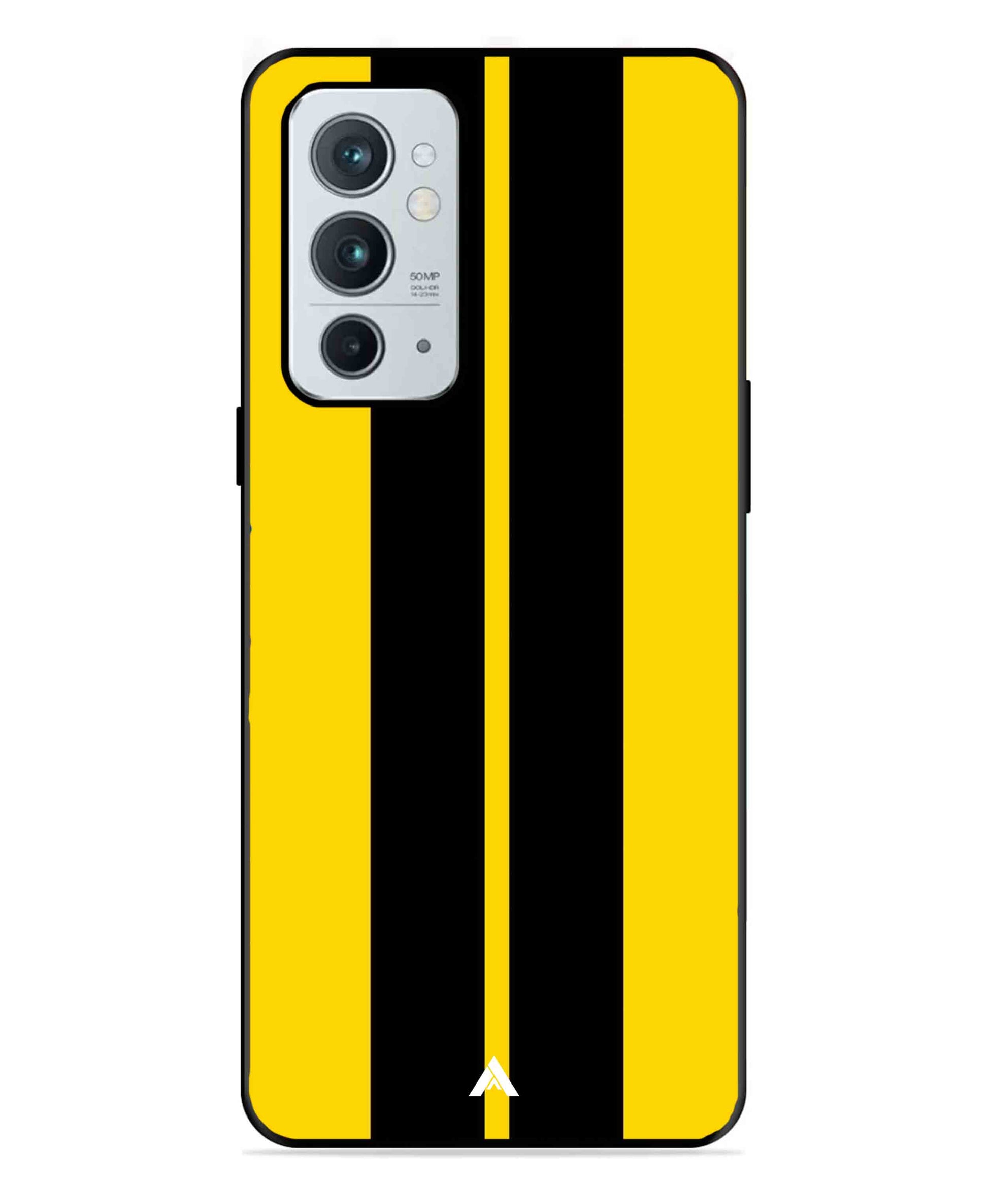Stripe Pattern 4 Metal Back Cover Phone Case for Oneplus 9RT