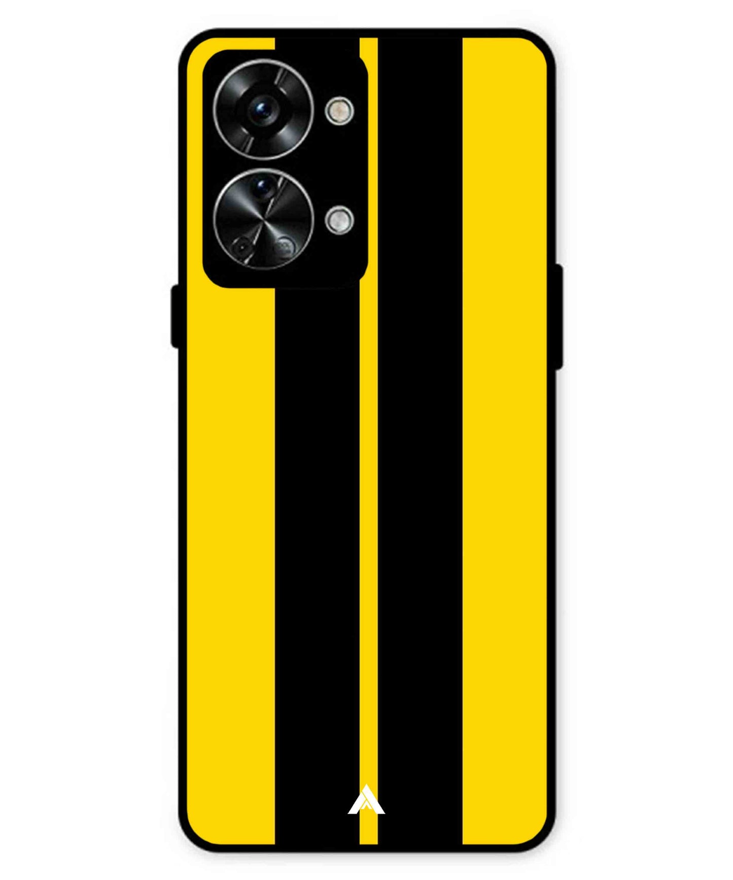 Stripe Pattern 4 Metal Back Cover Phone Case for Oneplus Nord 2T