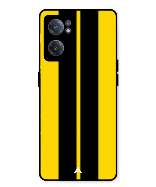 Stripe Pattern 4 Metal Back Cover Phone Case for Oneplus Nord CE 2
