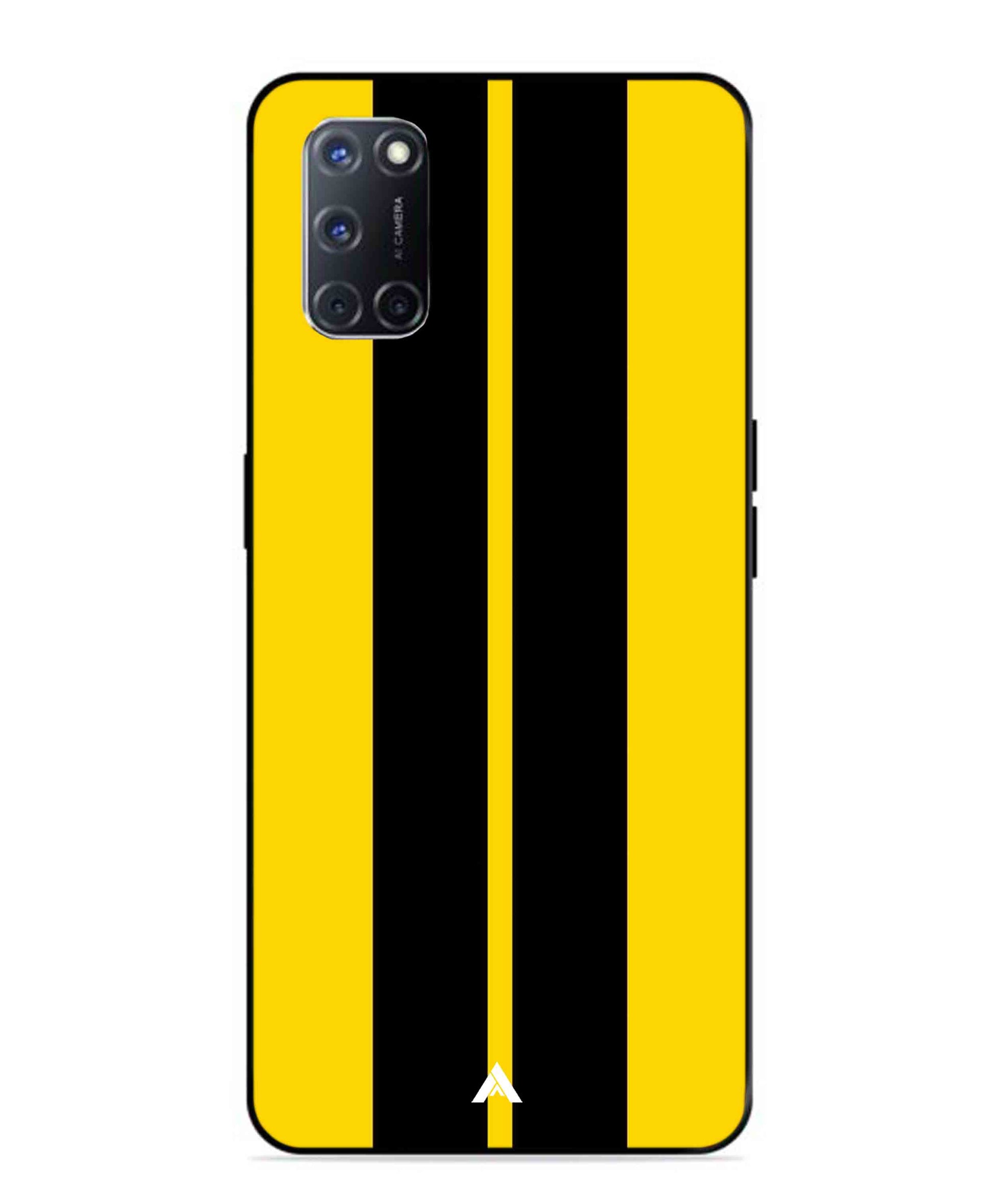Stripe Pattern 4 Metal Back Cover Phone Case for Oppo A52