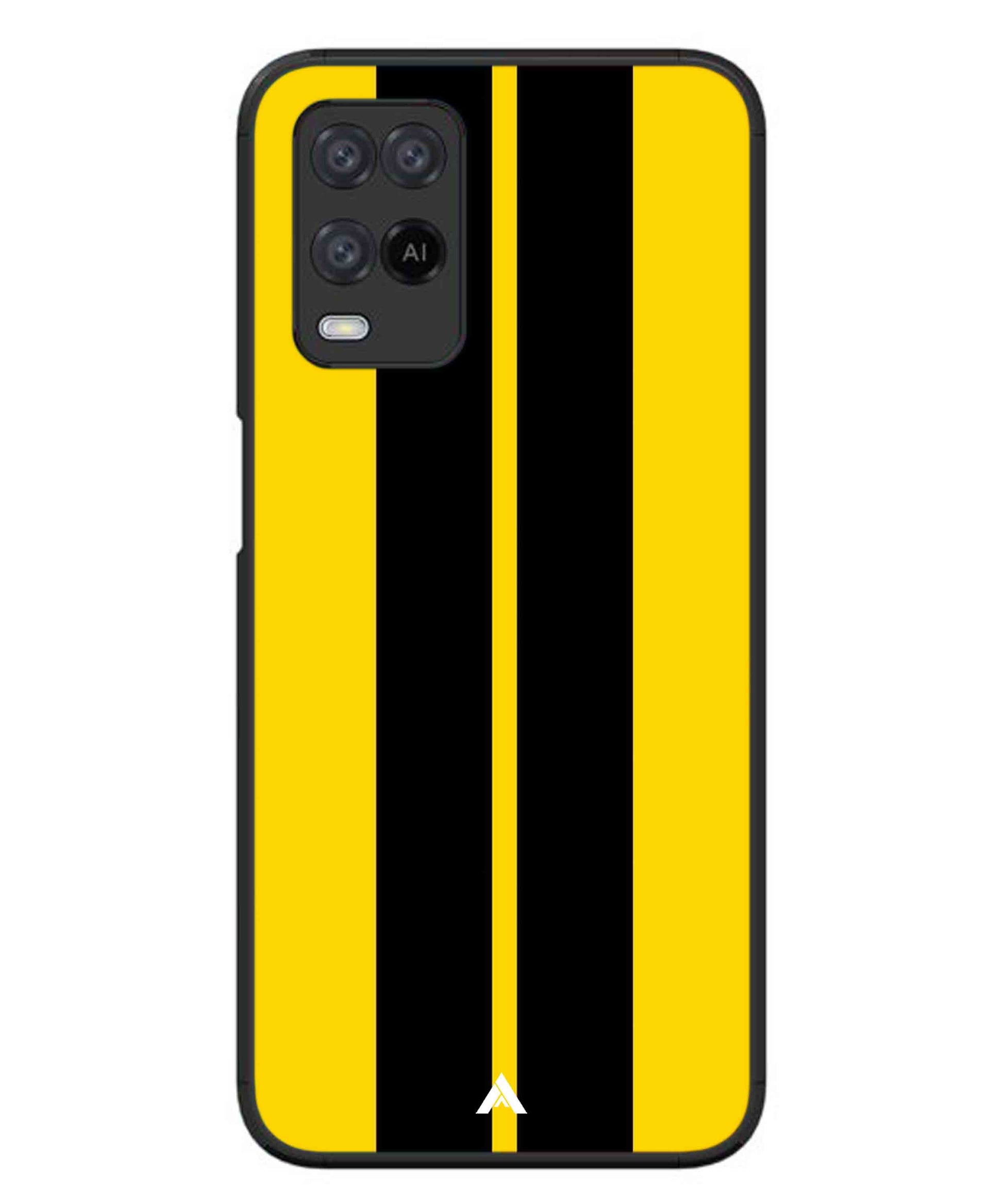 Stripe Pattern 4 Metal Back Cover Phone Case for Oppo A74