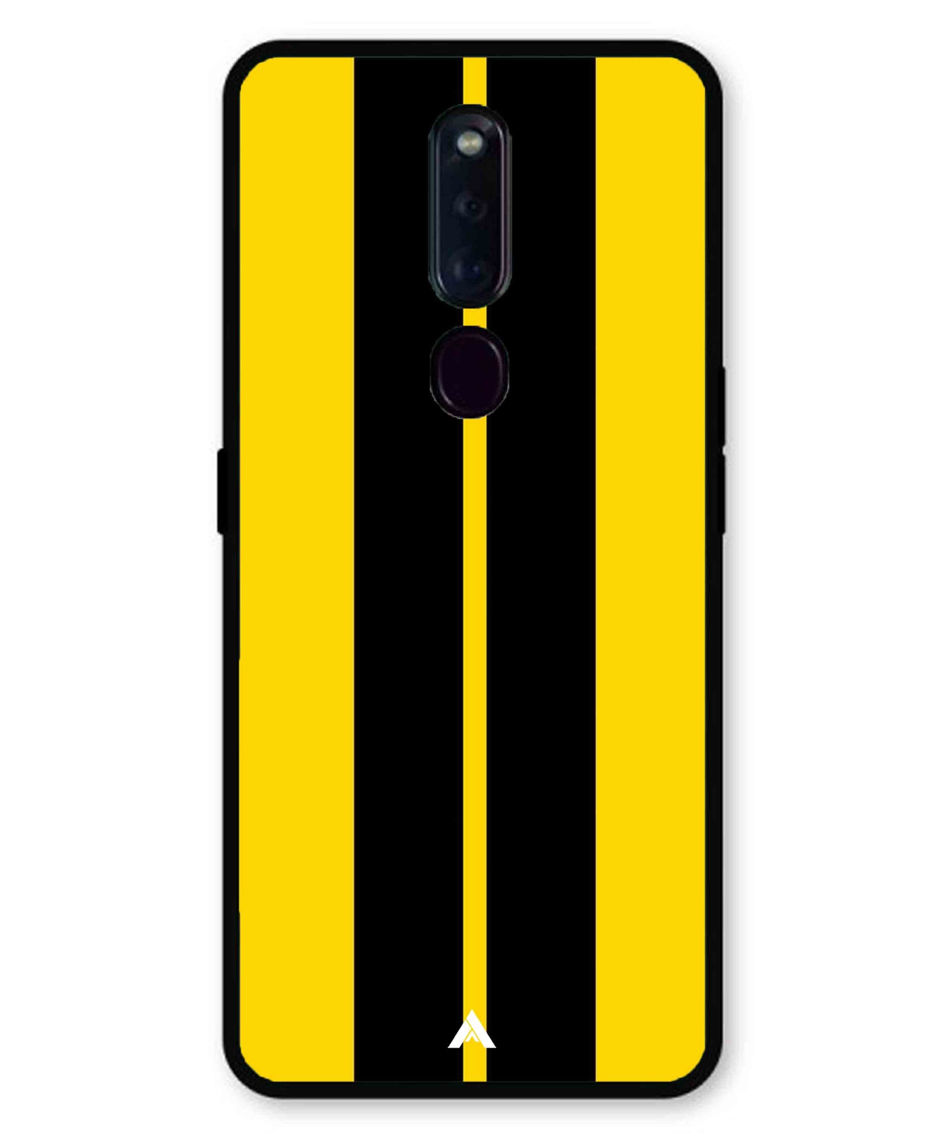 Stripe Pattern 4 Metal Back Cover Phone Case for Oppo F11 Pro