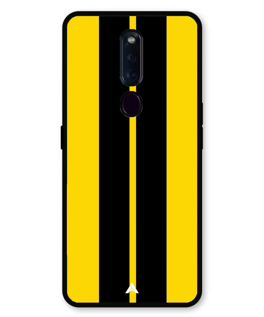 Stripe Pattern 4 Metal Back Cover Phone Case for Oppo F11 Pro