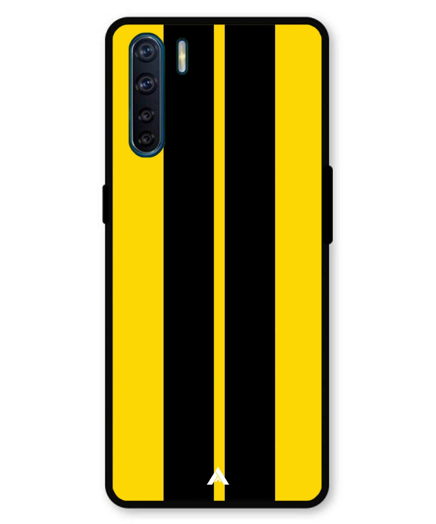 Stripe Pattern 4 Metal Back Cover Phone Case for Oppo F15