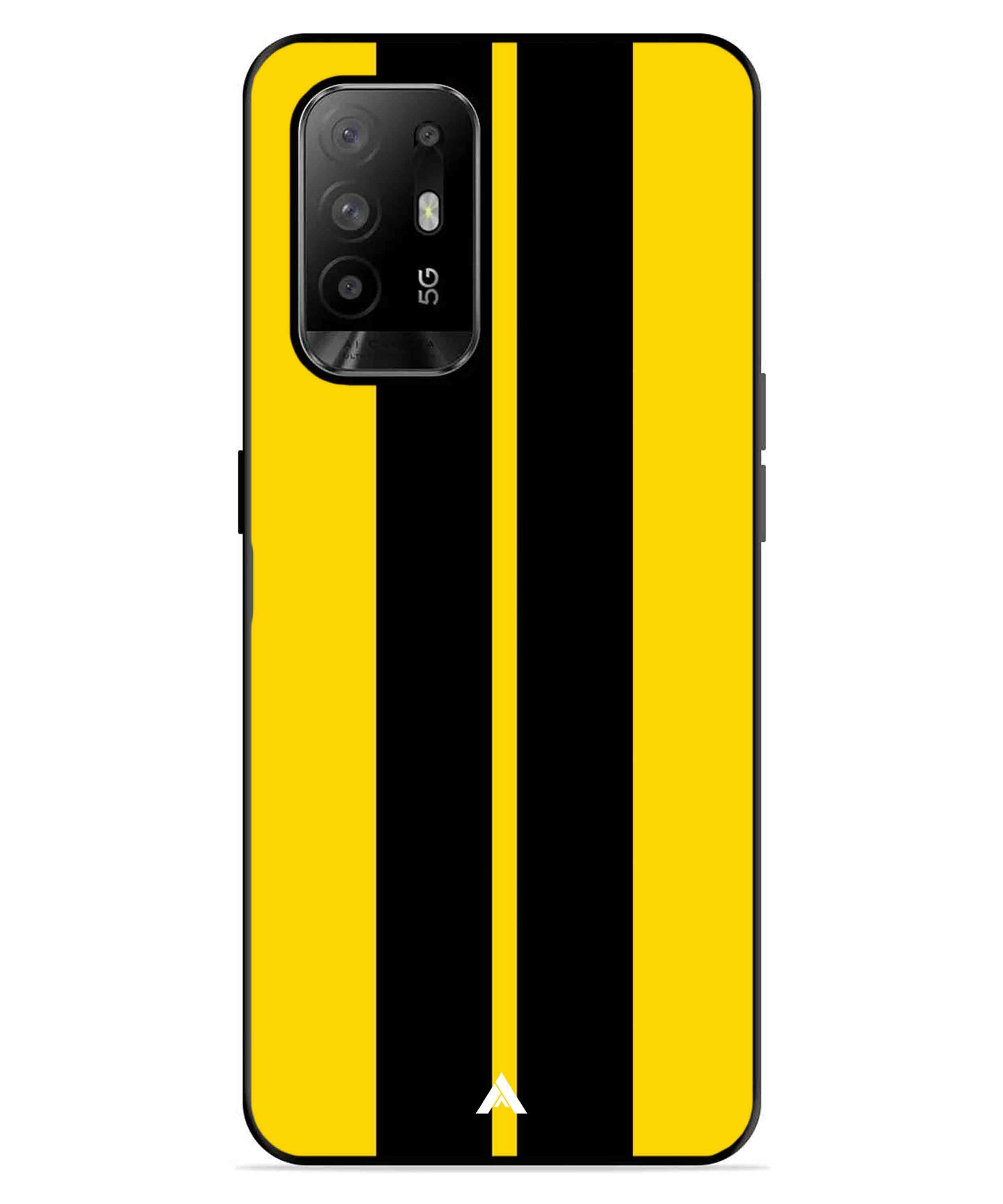 Stripe Pattern 4 Metal Back Cover Phone Case for Oppo F19 Pro Plus