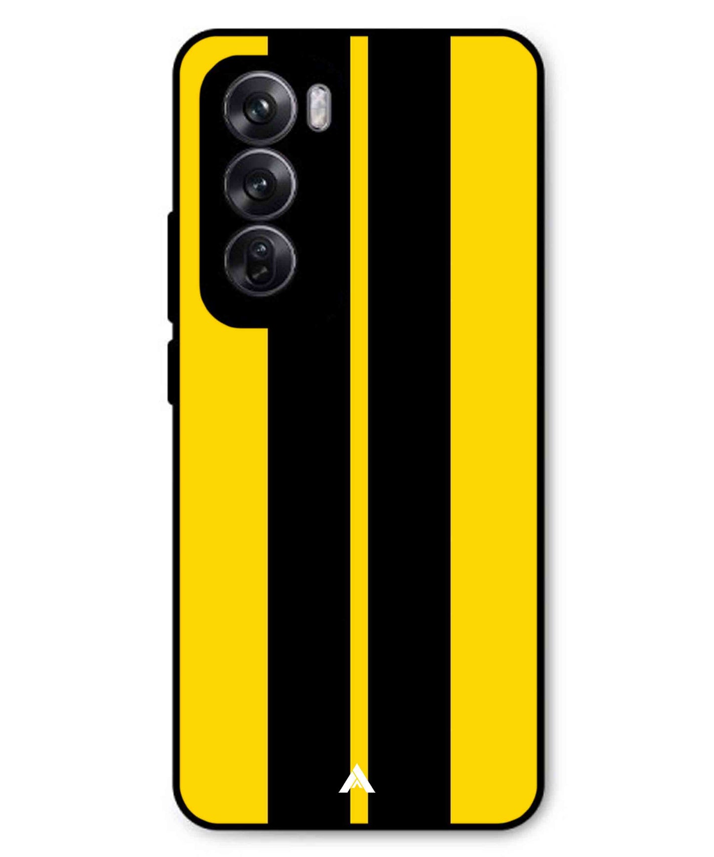 Stripe Pattern 4 Metal Back Cover Phone Case for Oppo Reno 12 Pro