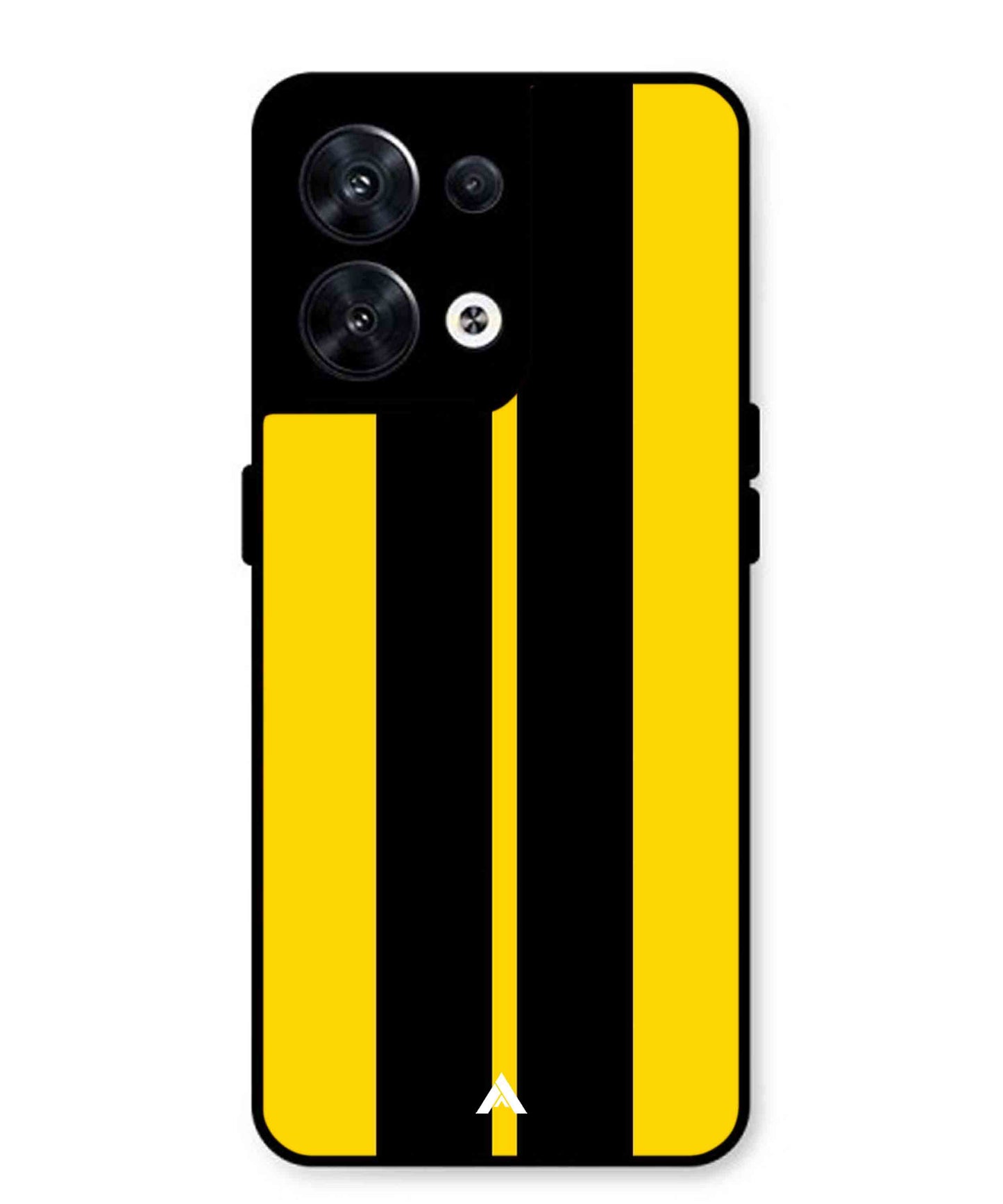 Stripe Pattern 4 Metal Back Cover Phone Case for Oppo Reno 8