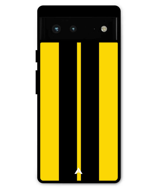 Stripe Pattern 4 Metal Back Cover Phone Case for Pixel 6 Pro