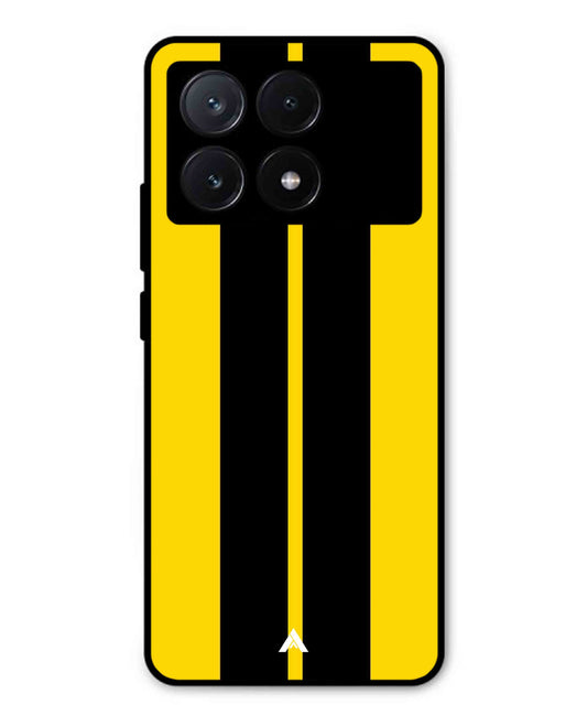 Stripe Pattern 4 Metal Back Cover Phone Case for Poco X6 Pro