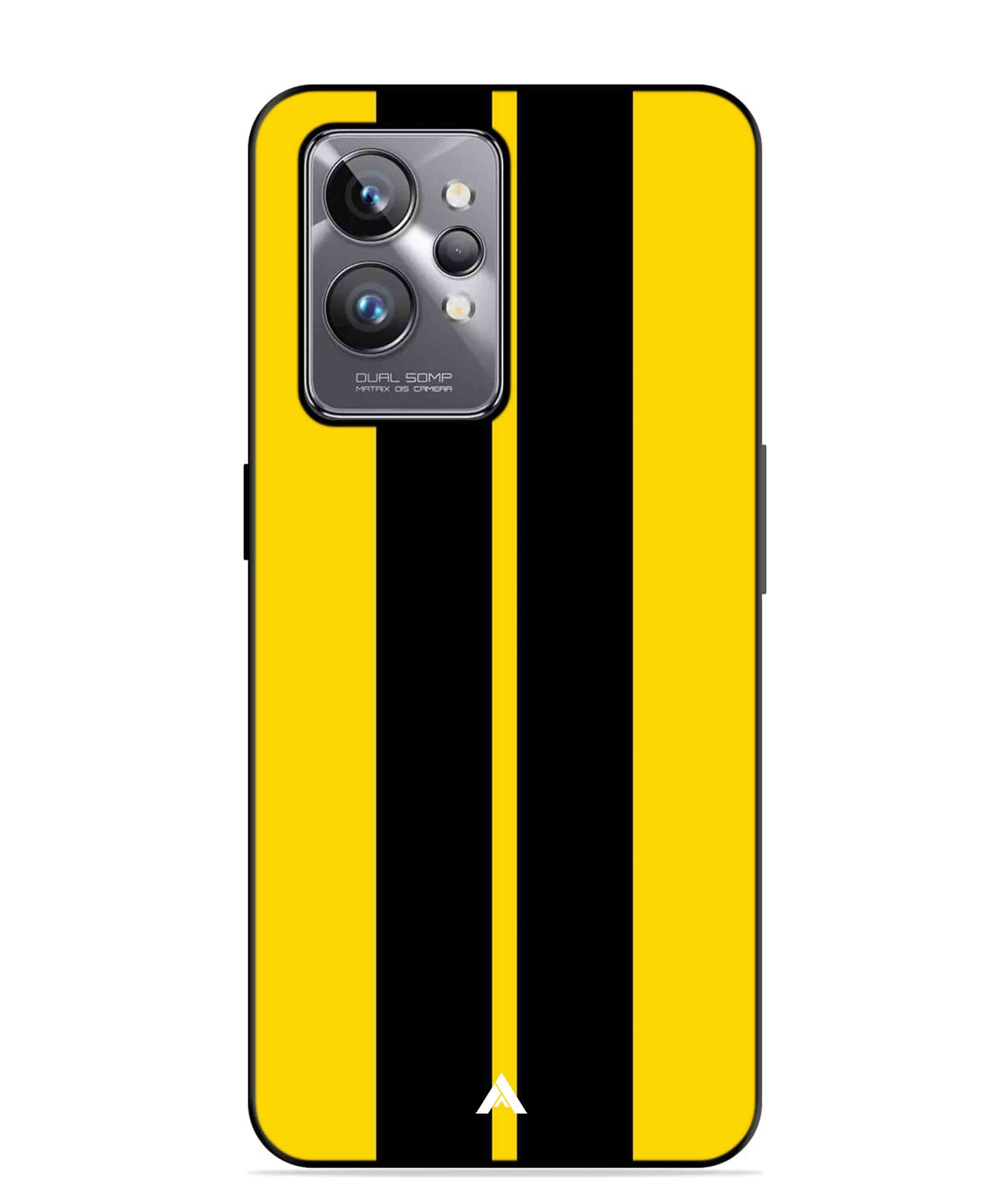 Stripe Pattern 4 Metal Back Cover Phone Case for Realme GT 2 Pro