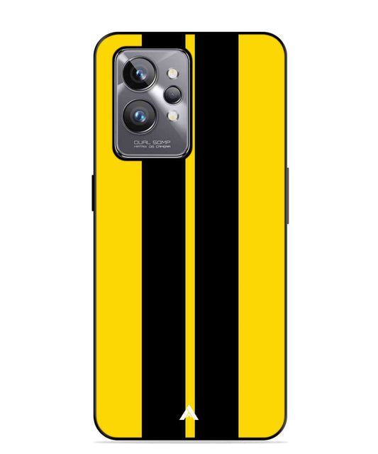 Stripe Pattern 4 Metal Back Cover Phone Case for Realme GT 2 Pro