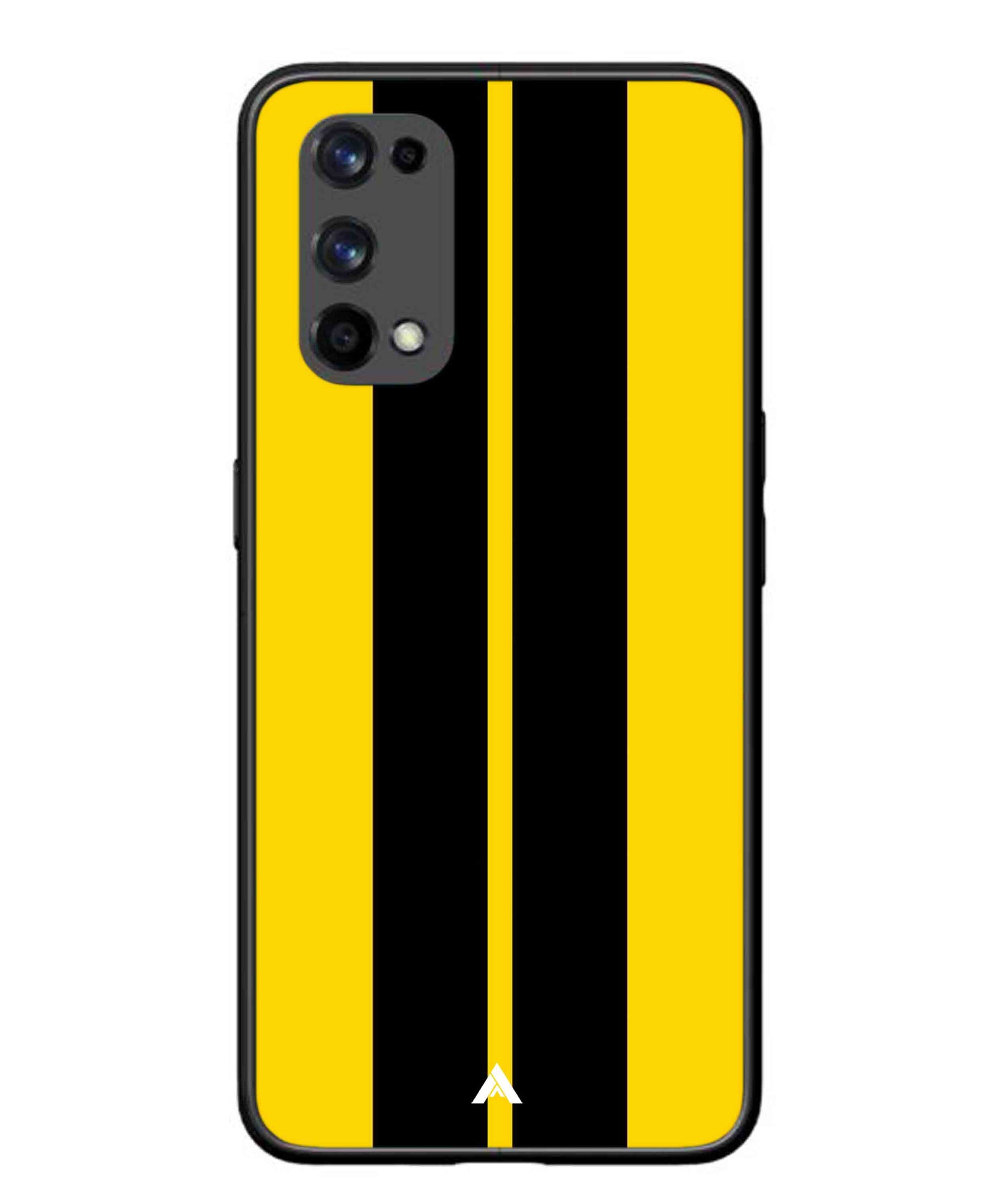 Stripe Pattern 4 Metal Back Cover Phone Case for Realme X7 Pro