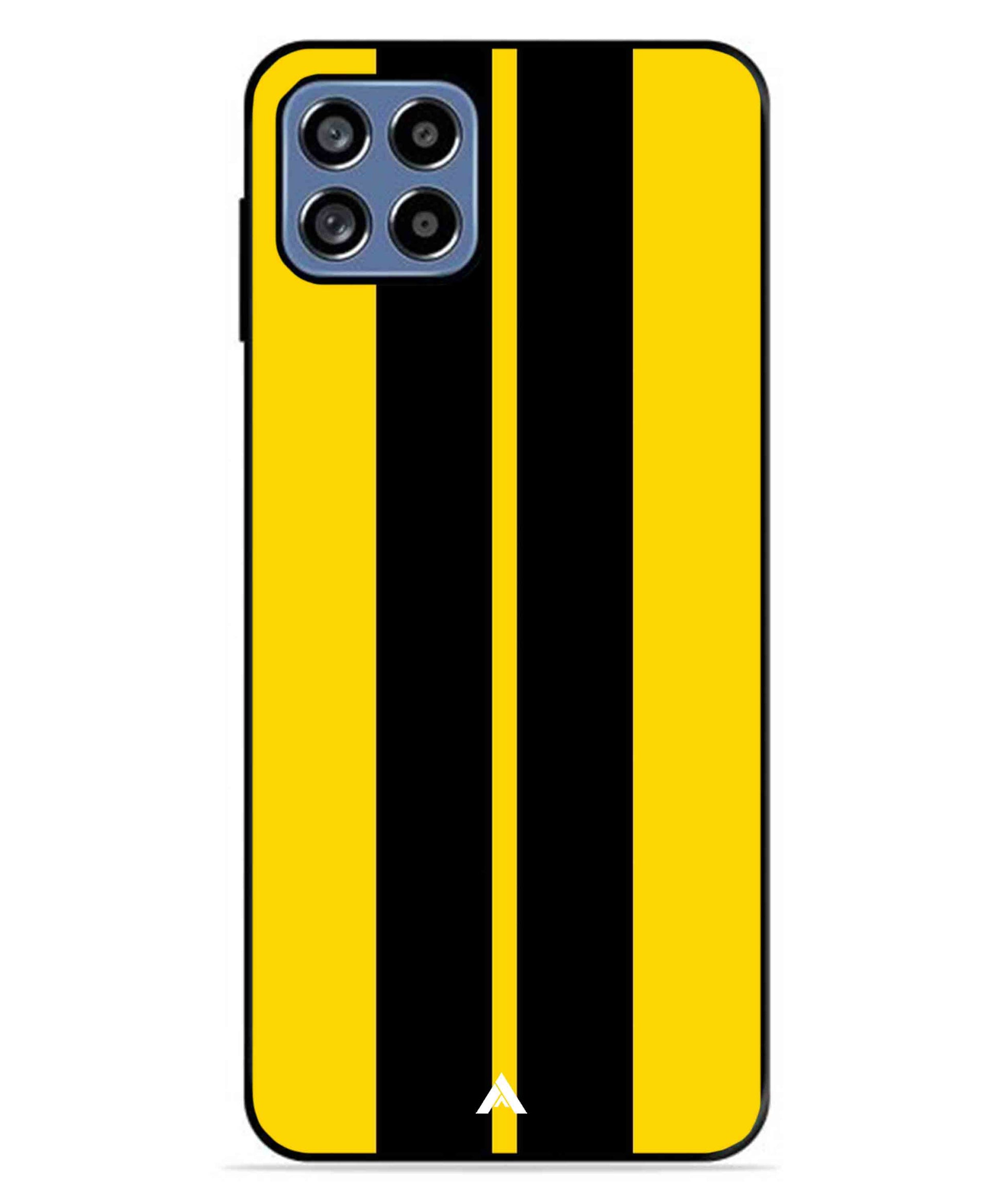 Stripe Pattern 4 Metal Back Cover Phone Case for Samsung Galaxy A22 5G