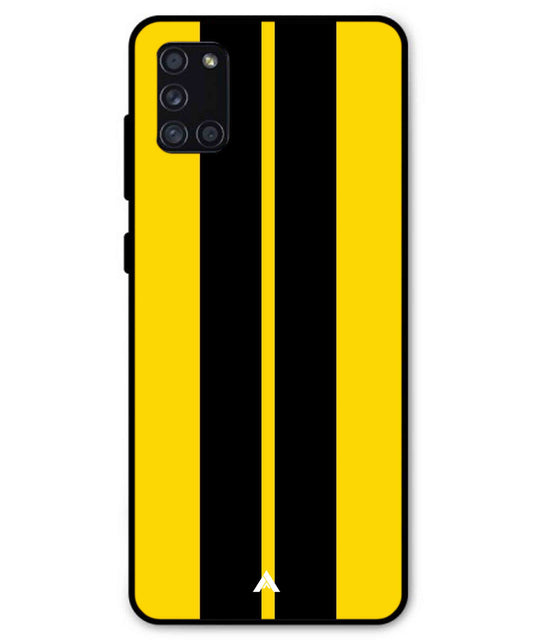 Stripe Pattern 4 Metal Back Cover Phone Case for Samsung Galaxy A31