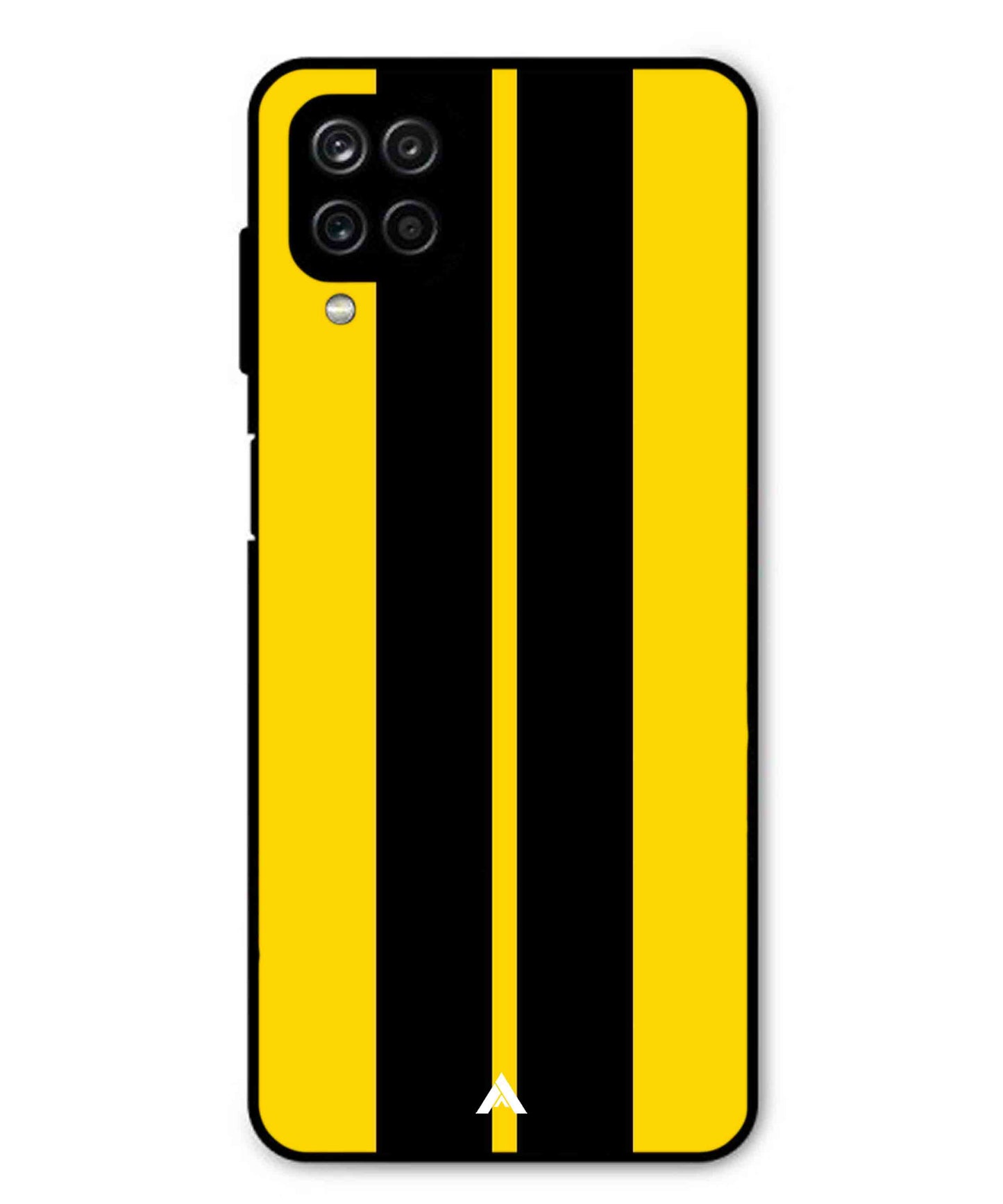 Stripe Pattern 4 Metal Back Cover Phone Case for Samsung Galaxy F12