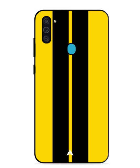 Stripe Pattern 4 Metal Back Cover Phone Case for Samsung Galaxy M11