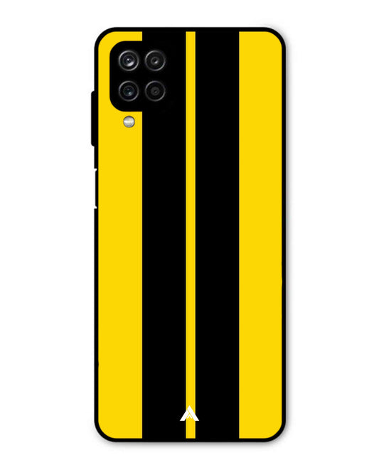 Stripe Pattern 4 Metal Back Cover Phone Case for Samsung Galaxy M12