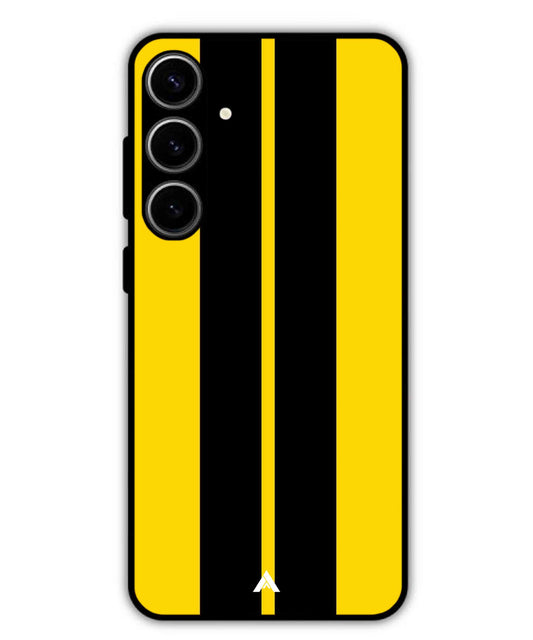 Stripe Pattern 4 Metal Back Cover Phone Case for Samsung Galaxy S23 Plus