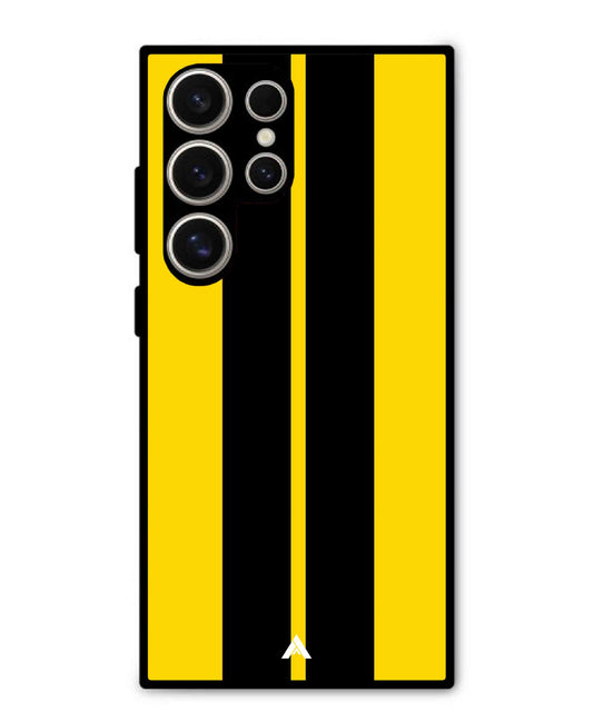 Stripe Pattern 4 Metal Back Cover Phone Case for Samsung Galaxy S24 Ultra