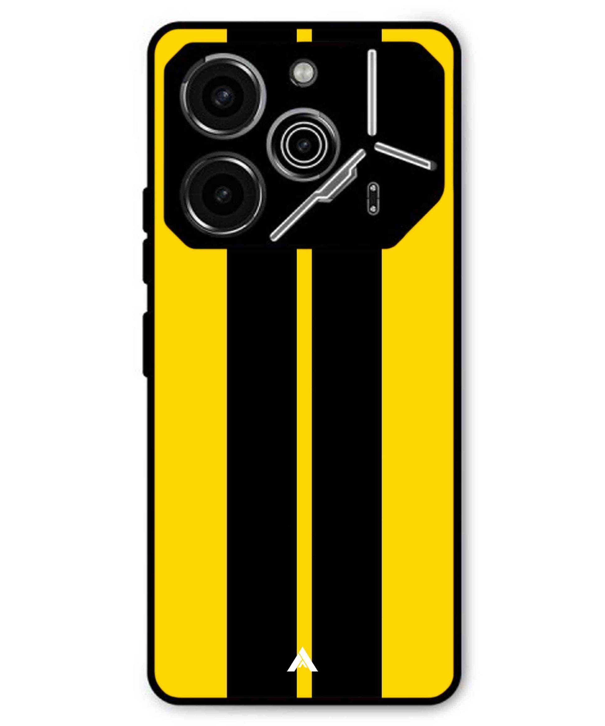 Stripe Pattern 4 Metal Back Cover Phone Case for Tecno Pova 6