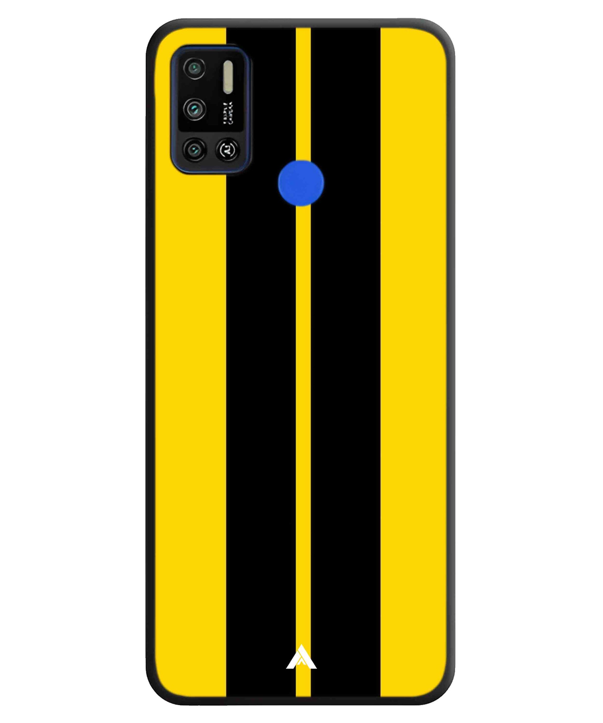 Stripe Pattern 4 Metal Back Cover Phone Case for Tecno Spark 6 Air