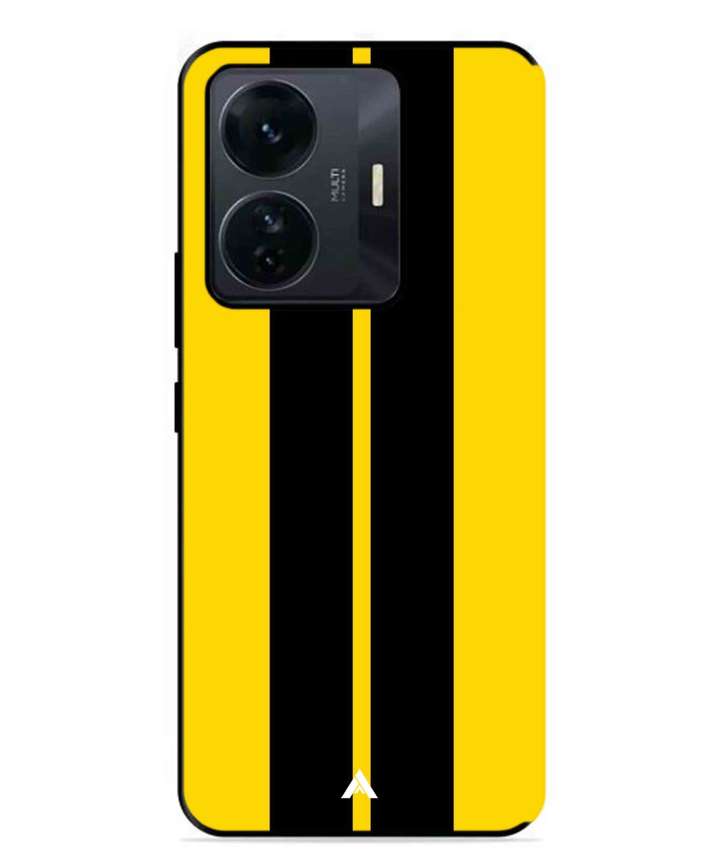 Stripe Pattern 4 Metal Back Cover Phone Case for Vivo T1 Pro
