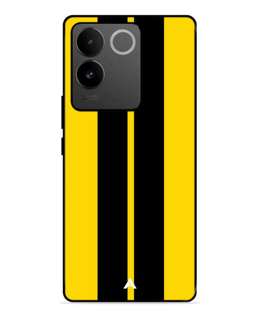 Stripe Pattern 4 Metal Back Cover Phone Case for Vivo T2 Pro