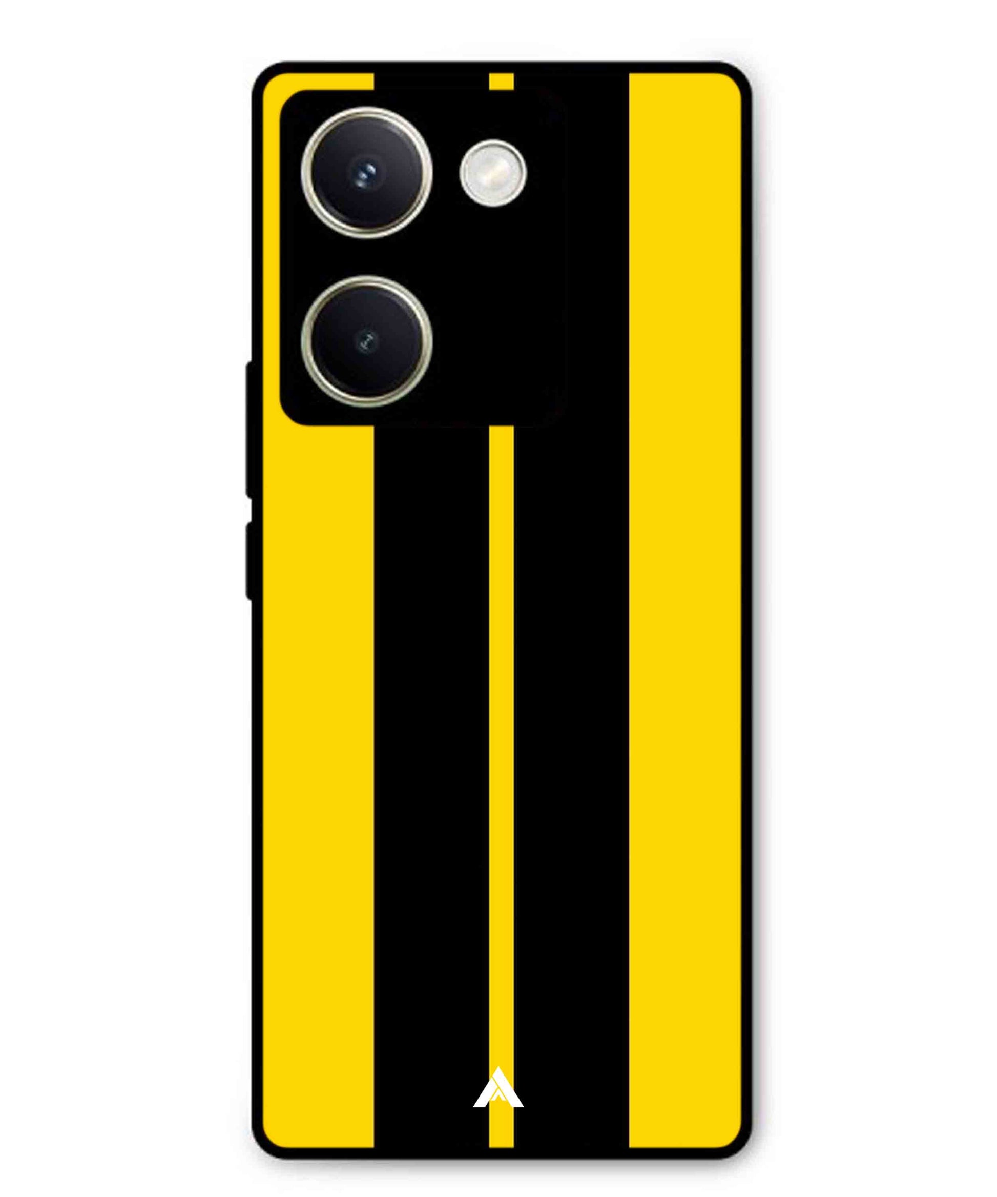 Stripe Pattern 4 Metal Back Cover Phone Case for Vivo Y200 Pro