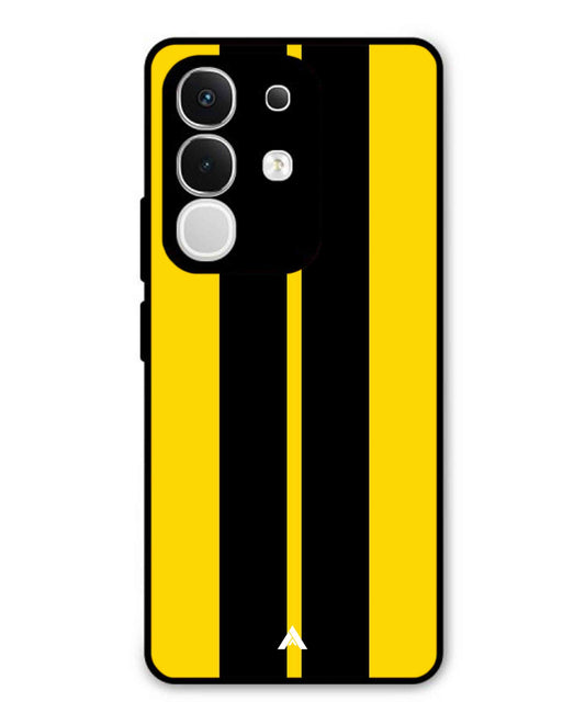 Stripe Pattern 4 Metal Back Cover Phone Case for Vivo Y29 4G
